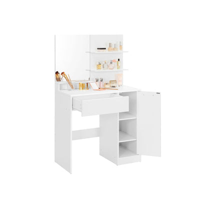 Paris Witte Kaptafel met Planken en Lade