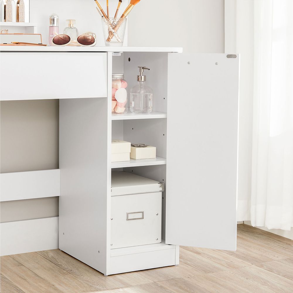 Paris Witte Kaptafel met Planken en Lade