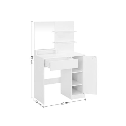 Paris Witte Kaptafel met Planken en Lade