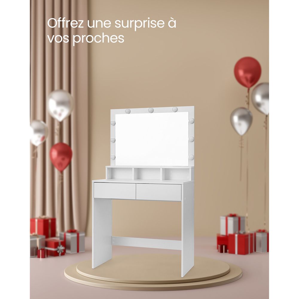 Paris Moderne Kaptafel met Spiegel en Ingebouwde Verlichting
