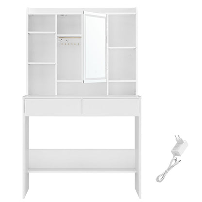 Latina Kaptafel met Verlichte Spiegel en Opbergruimte/ Makeup tafel met Ingebouwde LED-verlichting