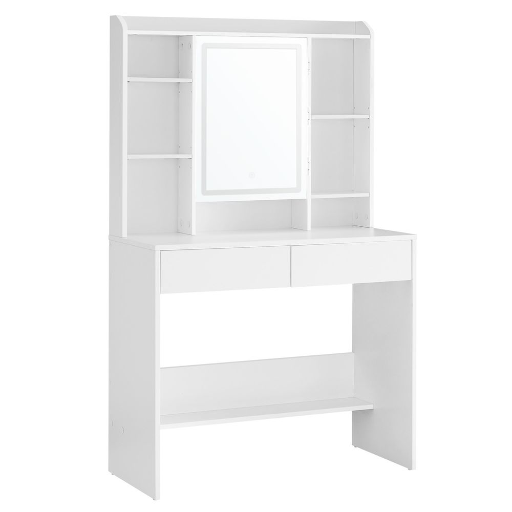 Latina Kaptafel met Verlichte Spiegel en Opbergruimte/ Makeup tafel met Ingebouwde LED-verlichting