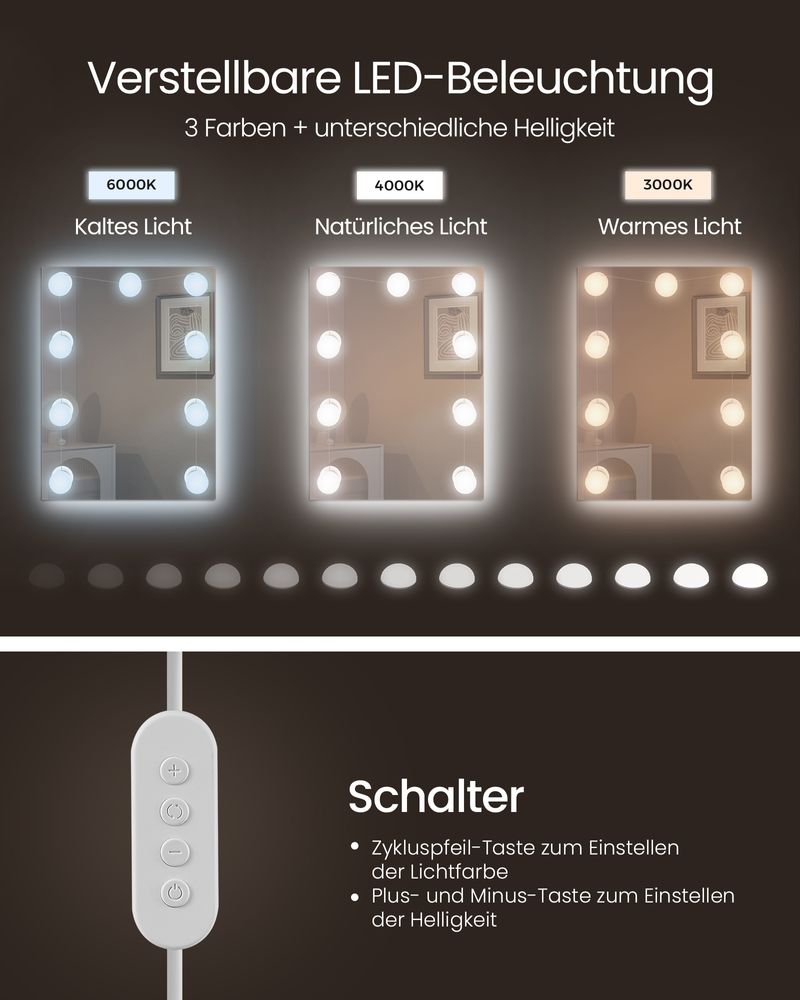 Venice Moderne Kaptafel met Spiegel en Lades-Minimalistische Kaptafel-Makeup tafel