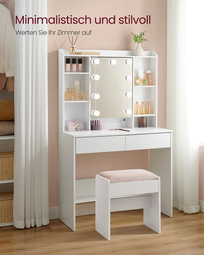 Venice Moderne Kaptafel met Spiegel en Lades-Minimalistische Kaptafel-Makeup tafel