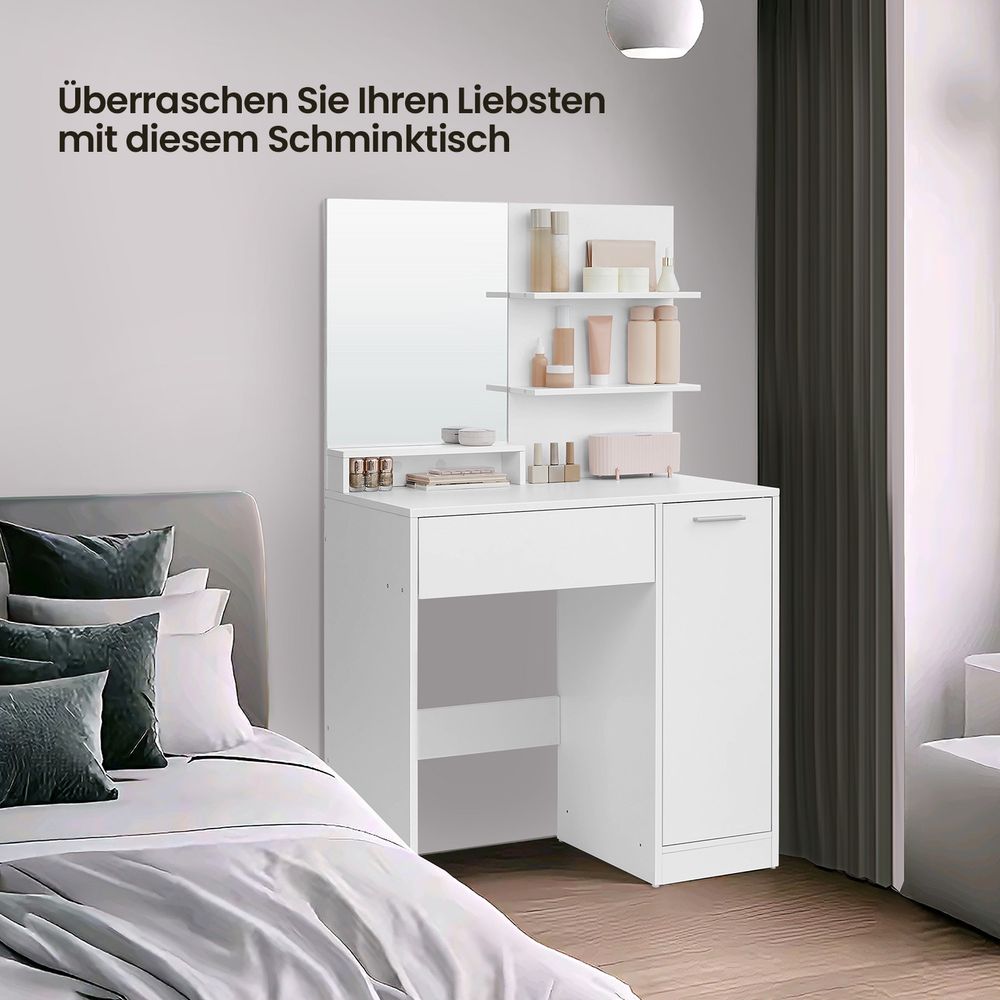 Ravenna Make-uptafel / Kaptafel met Spiegel – Stijlvolle Beautytafel voor Slaapkamer