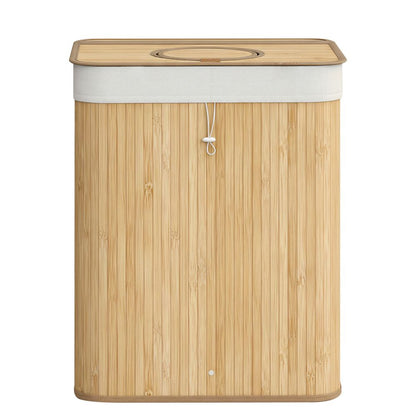 Signature Home Bamboe Statiegeld Flessenbak 95 Liter – Verzamelcontainer met Deksel