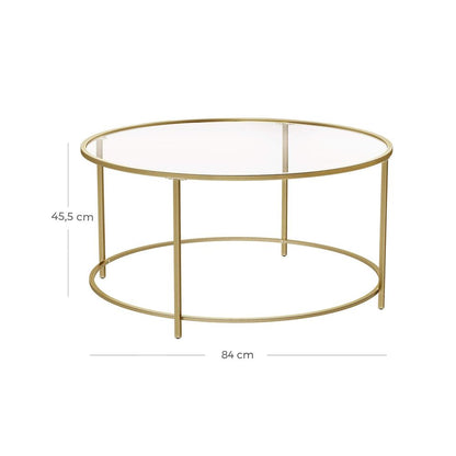 Ronde Salontafel met Glazen Blad