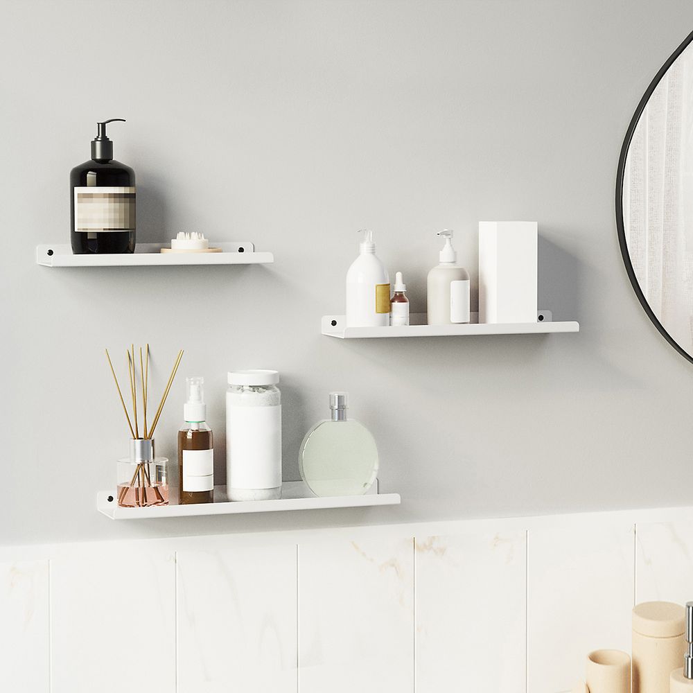 Signature Home Metalen Wandplank Wit – Fotoplank voor Lijsten en Decoratie, Wandplank voor Foto’s