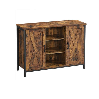 Vintage Houten dressoir - opbgerkast - Klassiek Dressoir - Retro Opbergmeubel - Bruin-Zwart