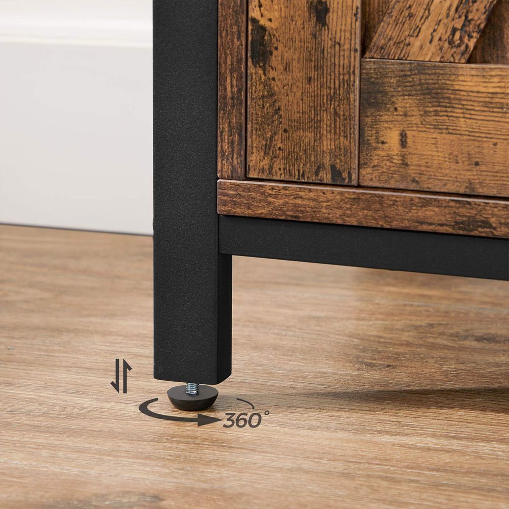 Vintage Houten dressoir - opbgerkast - Klassiek Dressoir - Retro Opbergmeubel - Bruin-Zwart