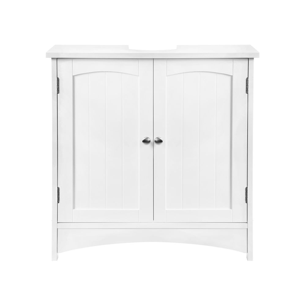 Badkamermeubel Wit met Opbergruimte – Vrijstaande Vanity Unit-Ruimtebesparend-Badkamer met Opbergkast