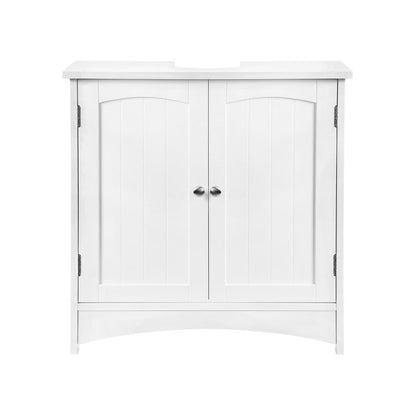 Badkamermeubel Wit met Opbergruimte – Vrijstaande Vanity Unit-Ruimtebesparend-Badkamer met Opbergkast