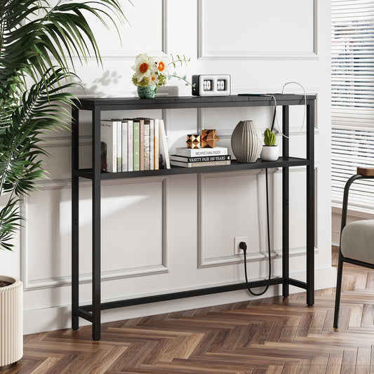 Milly Consoletafel - Console tafel - Smalle Bijzettafel met laadstation