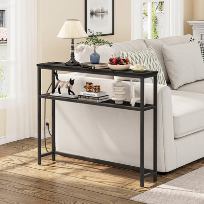 Milly Consoletafel - Console tafel - Smalle Bijzettafel met laadstation