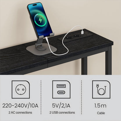 Milly Consoletafel - Console tafel - Smalle Bijzettafel met laadstation