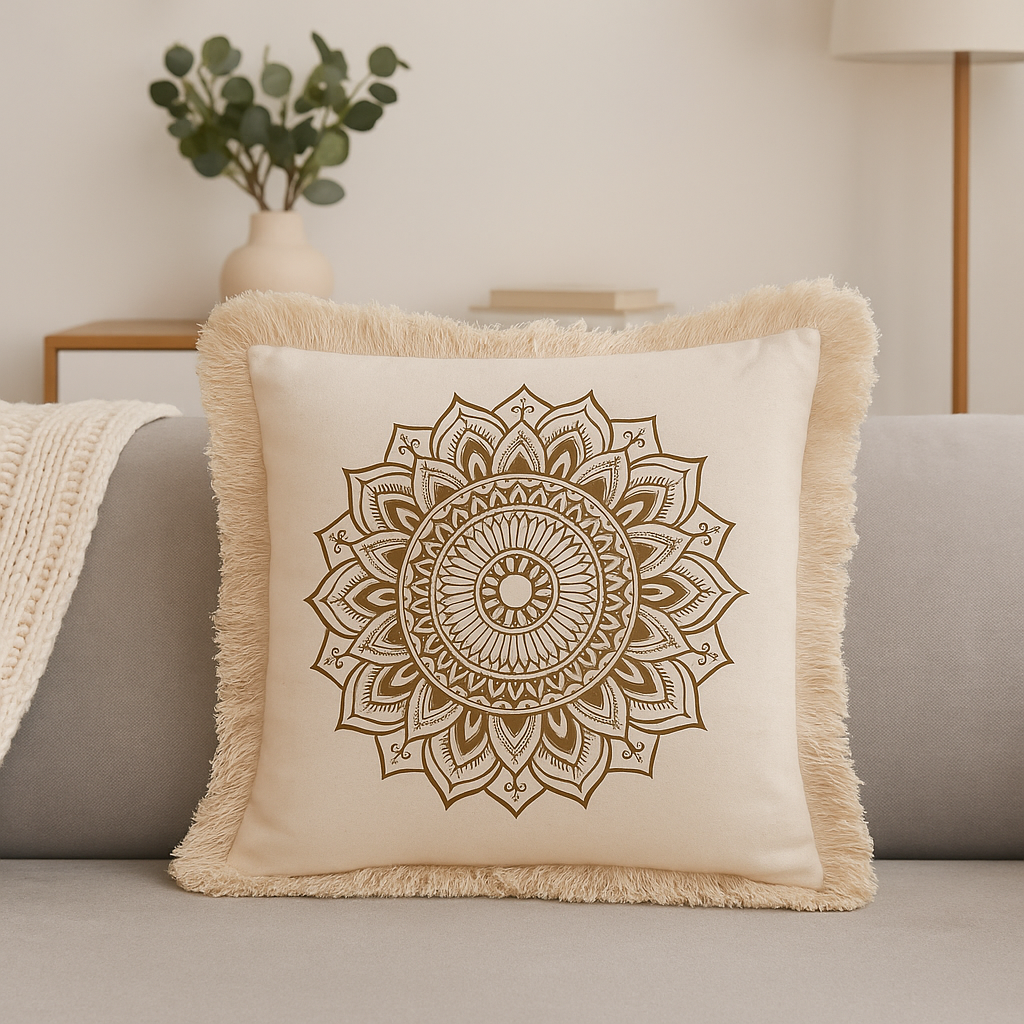 Mandala Kussenhoezen - kussensloop - set van 2 - 60x60cm - Brons