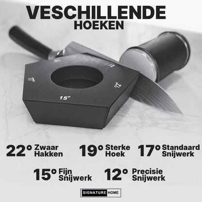 Professionele Messenslijper – Rollende Messenslijper - Aanzetstaal - Magnetisch – Voor Keukenmessen – Premium Zwart Design