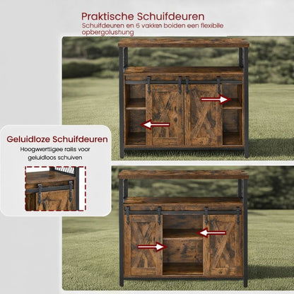 Multifunctionele Opbergkast voor Woonkamer en Kantoor|Dressoir Opbergkast – Moderne Houten Kast voor Eetkamer|Ruimtebesparend Meubel