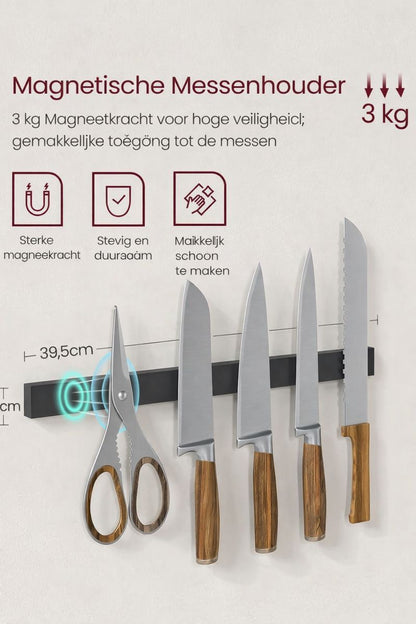 Keuken Wandplank met 12 Haken – Greige-Zwart Industrieel Wandrek|Multifunctionele Keukenplank