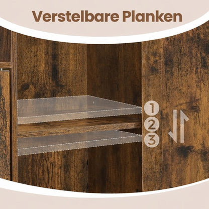 Sideboard met 3 Deuren, Keukenkast en Opbergkast met Ruime Opbergruimte voor Keuken, Woonkamer en Eetkamer