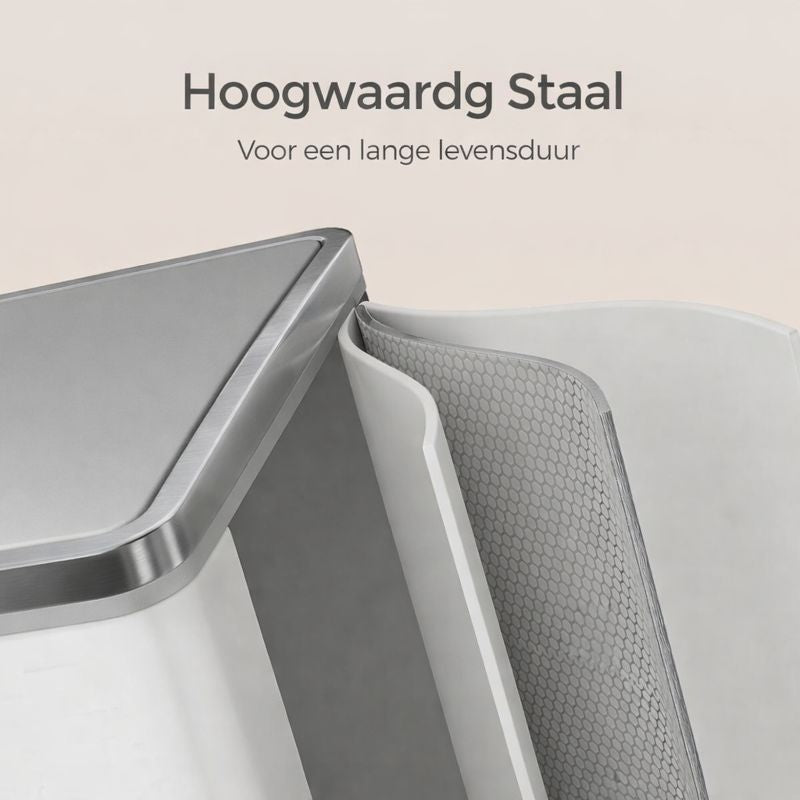 Signature Home Vuilnisbak 60L met 2 compartimenten – Dubbele prullenbak voor afvalscheiding in keuken of kantoor