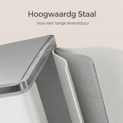 Signature Home Vuilnisbak 60L met 2 compartimenten – Dubbele prullenbak voor afvalscheiding in keuken of kantoor