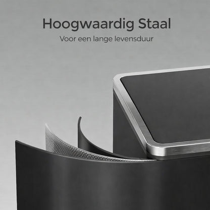 Signature Home Afvalbak 2 x 30 Liter – Dubbele Prullenbak met 2 Compartimenten voor Afvalscheiding