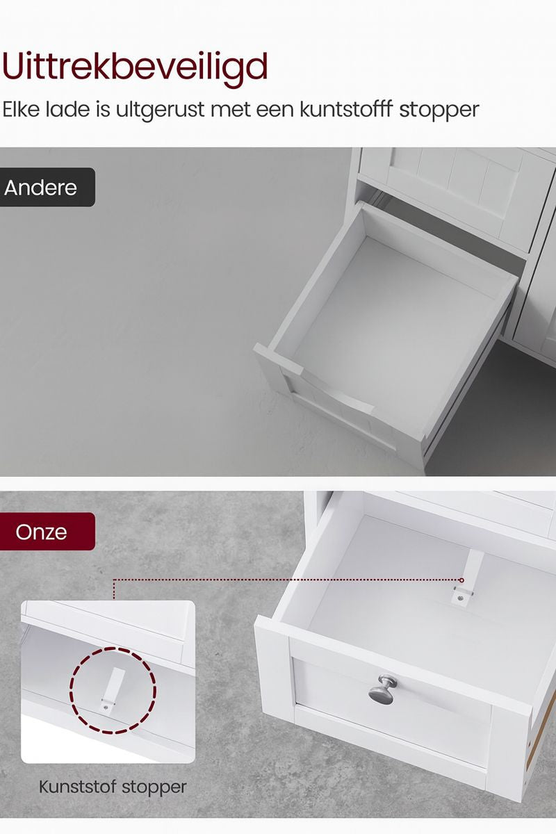 Moderne Badkamerkast met 3 Lades 30x60x80 cm – Ruim en Praktisch Badkamermeubel