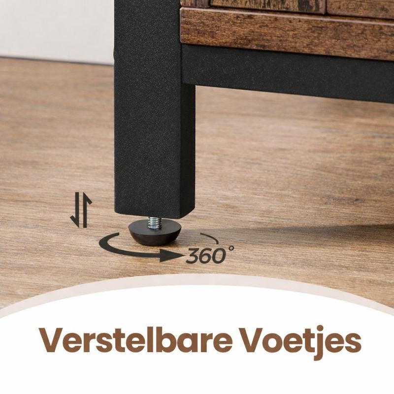 Sideboard met 3 Deuren, Keukenkast en Opbergkast met Ruime Opbergruimte voor Keuken, Woonkamer en Eetkamer