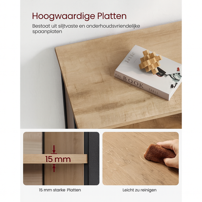 Keukenkast Eiken Bruin-Zwart met Verstelbare Legplanken voor Optimale Opbergruimte|Moderne Keukenkast met Verstelbare Planken