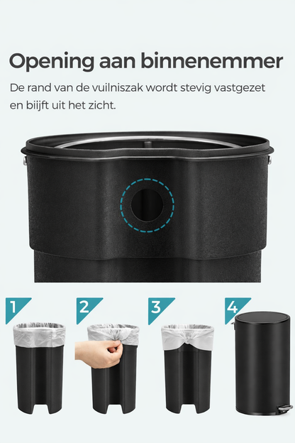 Signature Home 3L Cosmeticaprullenbak met Pedaal – Kleine Afvalemmer voor Badkamer & Toilet