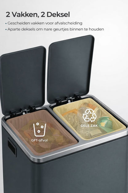 Signature Home Prullenbak Metaal 30 Liter – Duurzame Afvalbak voor Keuken en Kantoor