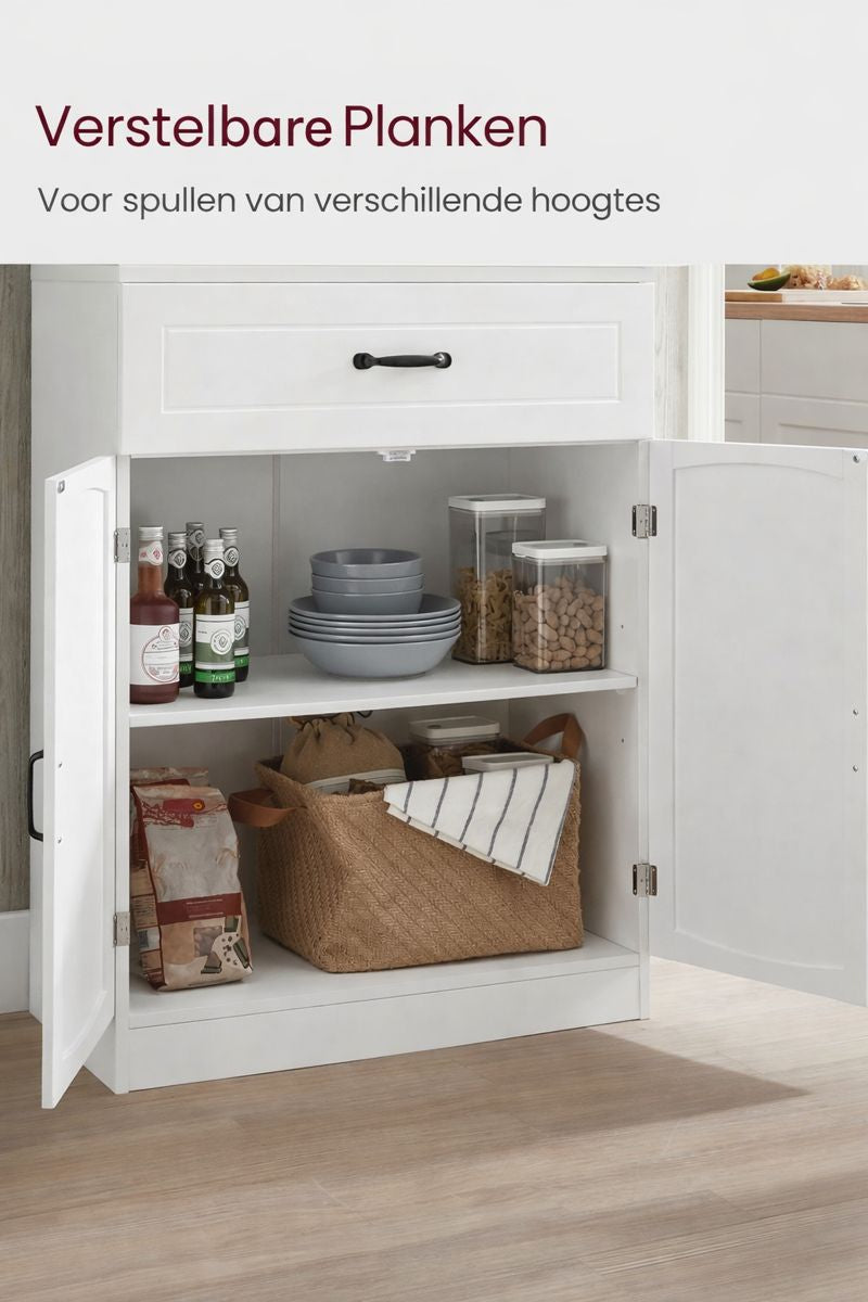 Moderne Vrijstaande Keukenkast met Verstelbare Legplanken-Keuken Opbergkast