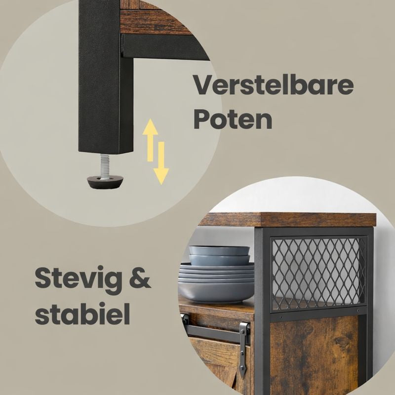 Multifunctionele Opbergkast voor Woonkamer en Kantoor|Dressoir Opbergkast – Moderne Houten Kast voor Eetkamer|Ruimtebesparend Meubel