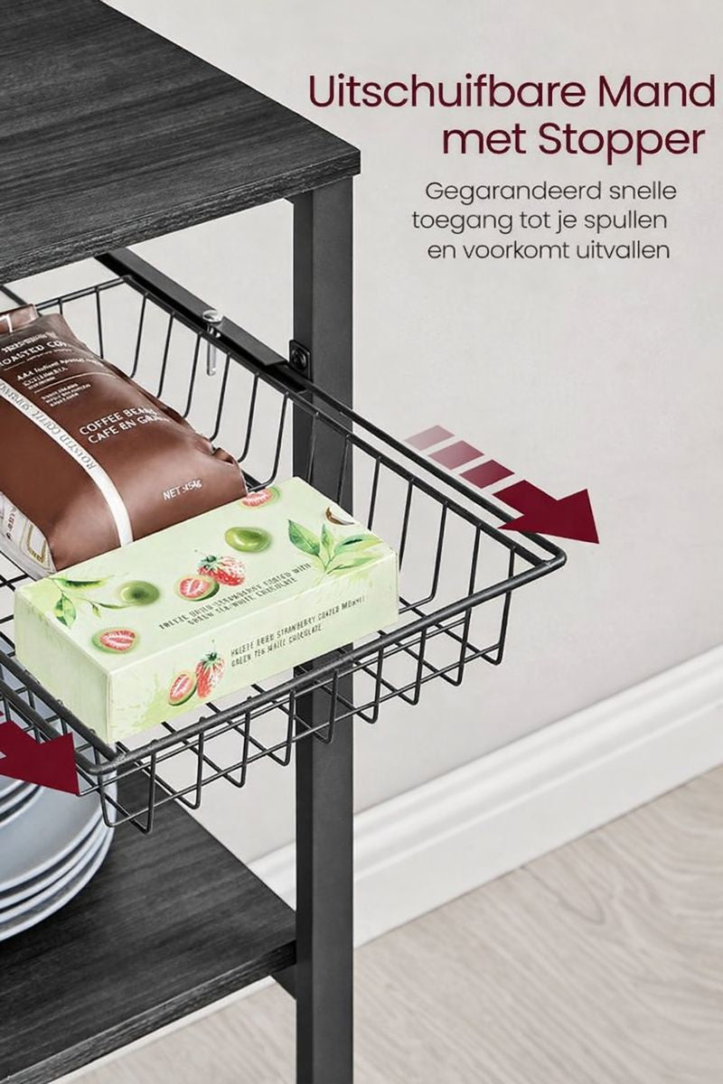 Keuken Wandplank met Magnetische Messenstrip & 12 Haken – Ebbenhout-Zwart Industrieel|Multifunctionele Keukenplank