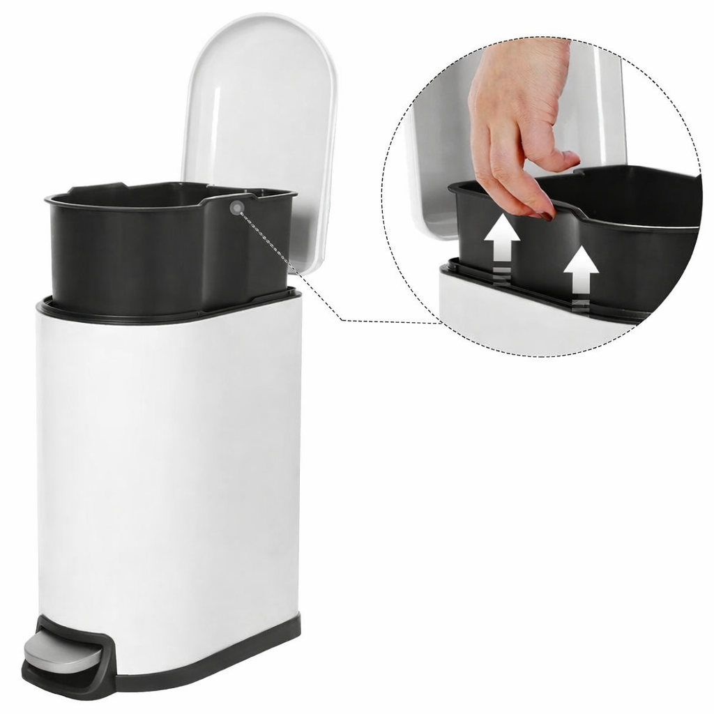 Signature Home Cosmetische Afvalbak van Staal – Compact Prullenbakje met Deksel