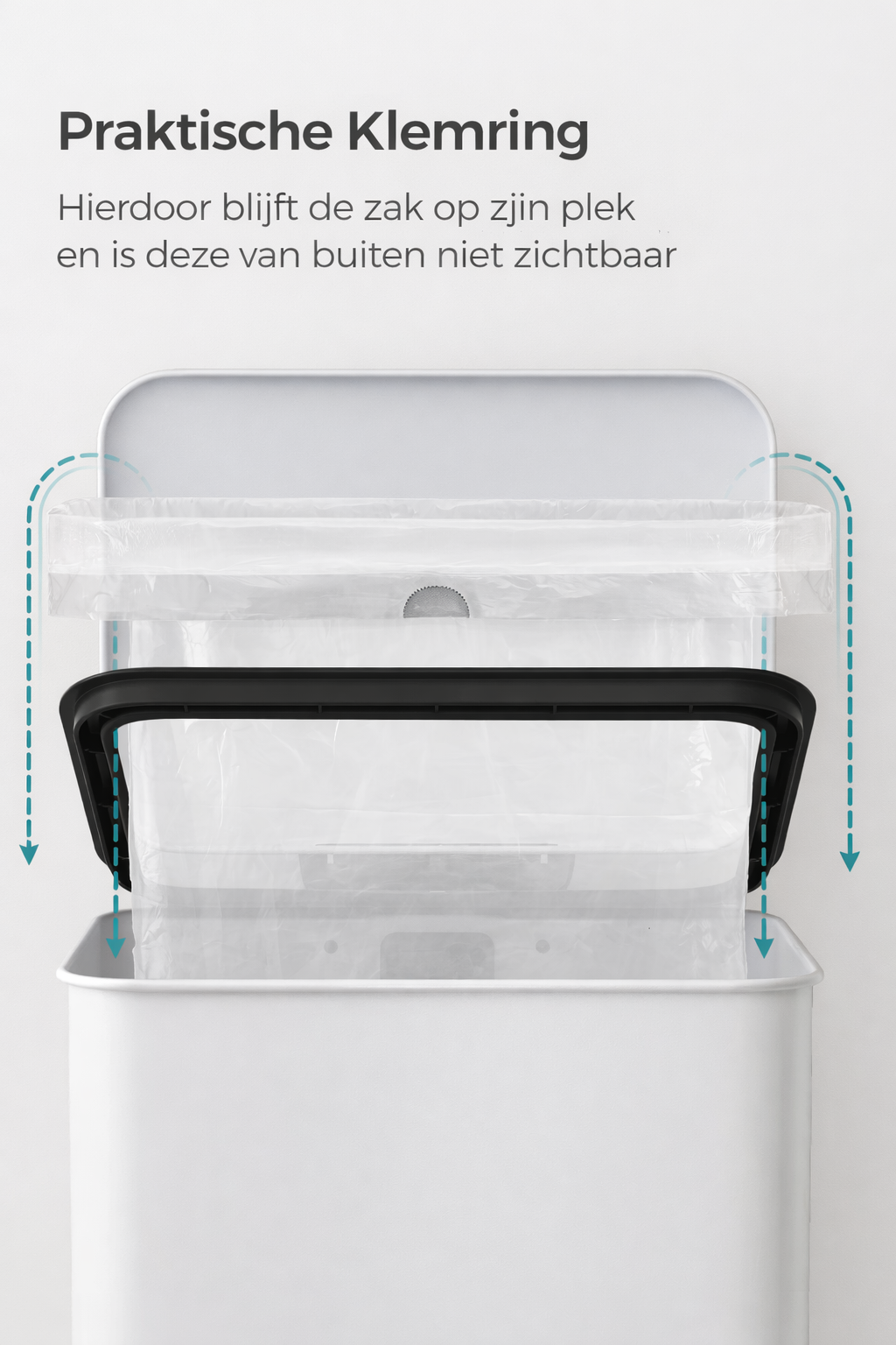 Signature Home Witte Pedaalemmer 40 Liter – Keuken Prullenbak met Softclose Deksel|Moderne Keuken Prullenbak