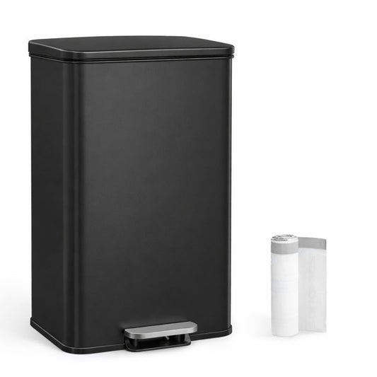 Signature Home Zwarte Pedaalemmer 40 Liter – Keuken Prullenbak met Softclose Deksel