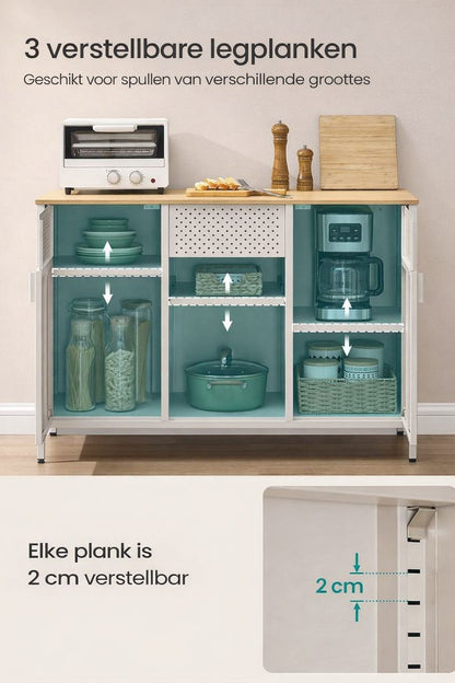 Industriële metalen opbergkast zwart met verstelbare legplanken en magnetische sluiting – hoog smal