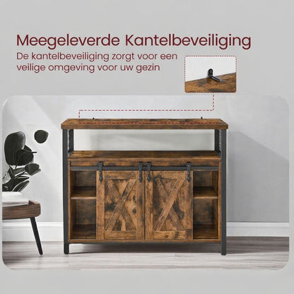 Multifunctionele Opbergkast voor Woonkamer en Kantoor|Dressoir Opbergkast – Moderne Houten Kast voor Eetkamer|Ruimtebesparend Meubel