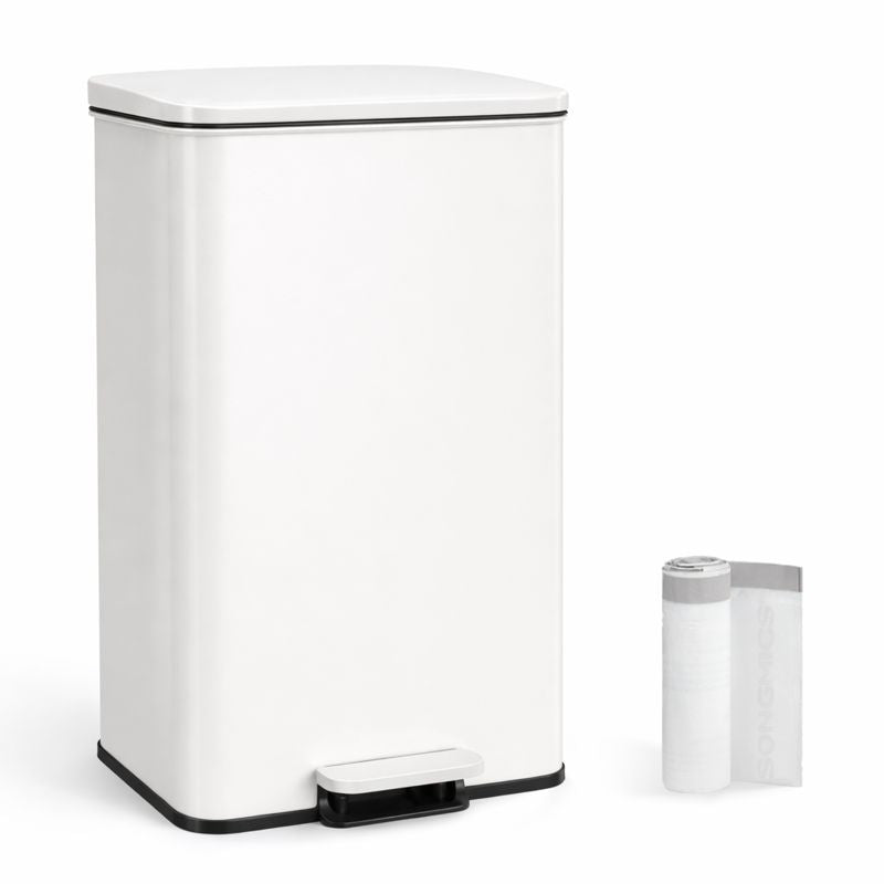 Signature Home Witte Pedaalemmer 40 Liter – Keuken Prullenbak met Softclose Deksel|Moderne Keuken Prullenbak