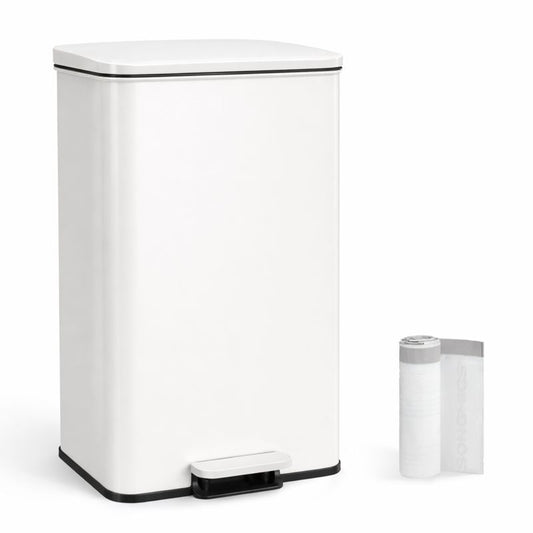 Signature Home Witte Pedaalemmer 40 Liter – Keuken Prullenbak met Softclose Deksel|Moderne Keuken Prullenbak
