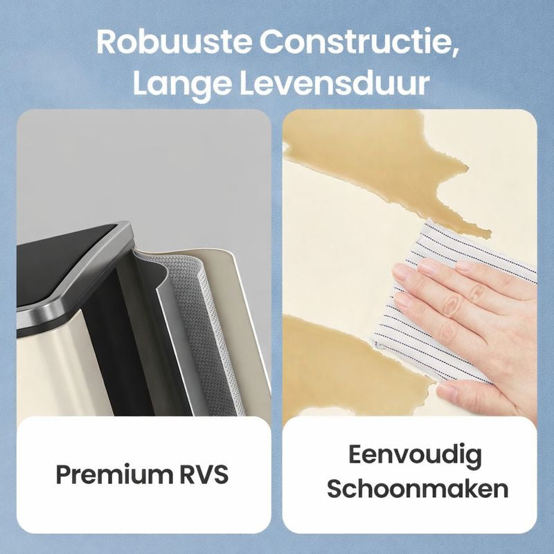 Signature Home Keuken Afvalbak 3 x 18 Liter – Afvalscheidingssysteem met 3 Compartimenten – Prullenbak voor Recycling