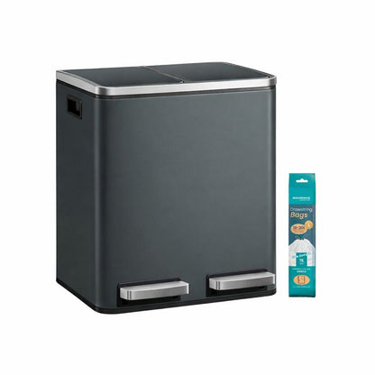 Signature Home Prullenbak Metaal 30 Liter – Duurzame Afvalbak voor Keuken en Kantoor