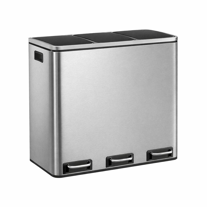 Signature Home Pedaalemmer 54 Liter (3 x 18 L) – Afvalscheidingsbak met 3 Compartimenten, Softclose Deksel en Binnenemmers