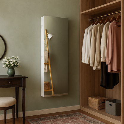 York Slanke Sieradekast met Frameloze Spiegel – Organizer voor Kleine Ruimtes