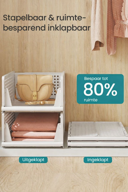 Stapelbare kledingkast organizer wit – modulaire en ruimtebesparende closet organizer voor kledingkast