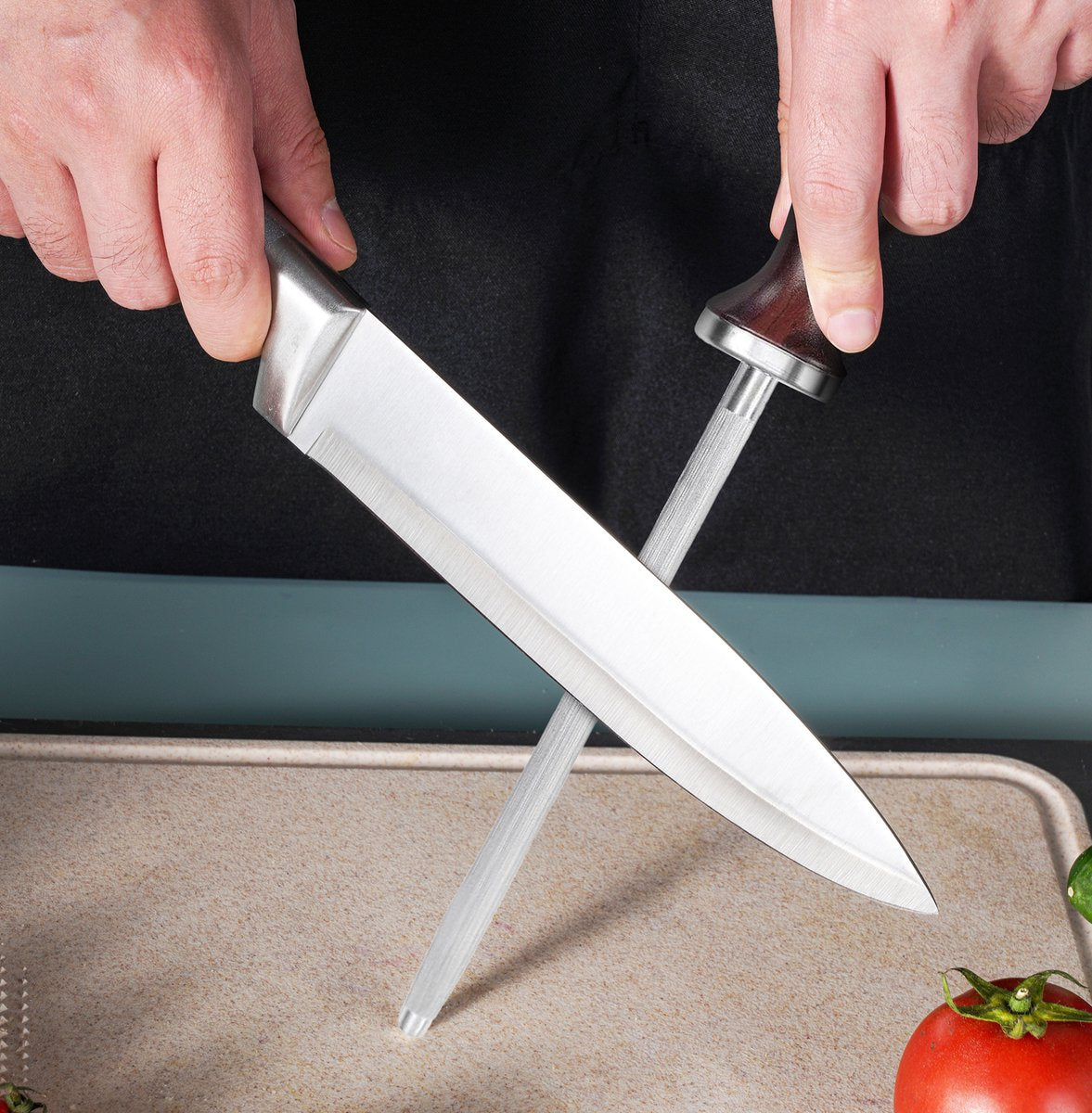 knife with wooden handle